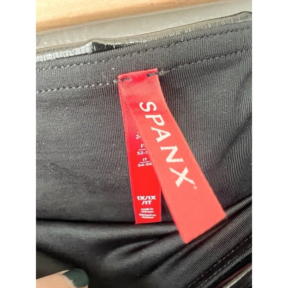 SPANX Shape Faux Leather Patent High Rise Leggings Black  Slimming Size 1X - Picture 4 of 9